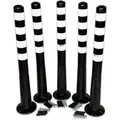 Produktbild: UvV Absperrpfosten Flex Ecoline 100, aus Kunststoff, zum Aufdübeln, flexibel, schwarz/weiß, 5 Stück