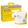 Produktbild: Medela Quick Clean Mikrowellenbeutel | Sterilisierende Mikrowellenbeutel für Flaschen, Milchpumpe und Teile | Beseitigt 99,9% der häufigsten Bakterien und Keime, 5 Stück