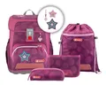 Produktbild: Step by Step Schulranzen-Set Cloud „Glamour Star Astra“ 5-teilig, lila-pink, Star-Design, ergonomischer Tornister mit Reflektoren, höhenverstellbar mit Hüftgurt für Mädchen ab der 1. Klasse, 19L
