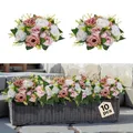 Produktbild: VEVOR Kunstblumen, 10 Stück, 240x240x120 mm, künstliche Blumenkugeln, Kunstrosen-Arrangements für Hochzeitsmittelstücke, Heimdekoration, Tischdekoration, Partys, Feiern, rosa & weiße Rosen