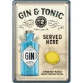 Produktbild: Nostalgic-Art - Bar Blechschild Metallschild Postkarte 10x14cm - Gin & Tonic