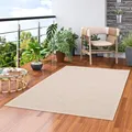 Produktbild: In & Outdoor Teppich Flachgewebe Ottawa Beige Bordüre, Größe:80x150 cm