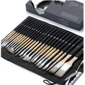 Produktbild: Acrylfarben Pinselset 25 Stück Flach Filbert Rund Fächer Liner Eck