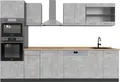 Produktbild: Küchenzeile Vicco R-Line Beton 300 cm mit Hochschrank, ohne Arbeitsplatte, Model 53650