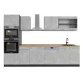 Produktbild: Vicco Küchenzeile R-Line, Beton, 300 cm mit Hochschrank, ohne Arbeitsplatte, zur individuellen Kombination und Erweiterung geeignet