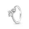 Produktbild: Pandora Timeless Doppel-Herz Funkelnder Ring aus 952 Sterling Silber mit klaren Cubic Zirkonia Steinchen 191198C01-60