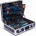 Produktbild: Scheppach TB200 Aluminium Werkzeugkoffer gefüllt 141-tlg Werkzeug Set | Werkzeugkiste bestückt| Schraubenschlüssel, Hammer, Zange, Schraubenzieher