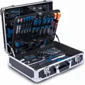 Produktbild: Scheppach TB200 Aluminium Werkzeugkoffer gefüllt 141-tlg Werkzeug Set | Werkzeugkiste bestückt| Schraubenschlüssel, Hammer, Zange, Schraubenzieher