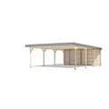 Produktbild: KARIBU Carport-Rückwand, BxH: 528 x 210 cm, braun, passend für: Doppelcarport