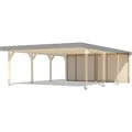 Produktbild: Karibu Rückwand für Leimholz Doppel-Carport Naturbelassen 528 x 528 x 1,8 cm