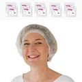 Produktbild: 1000x ARNOMED® Einweg Haarnetz 52 CM Weiß, Einweghauben Kopf, Haube für OP, Gastronomie & Hygiene, Haarhaube Einweg, Einweg Kopfhaube, Netz für Haare, Klipphauben, Haarschutzhaube Stoff