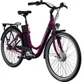 Produktbild: Agon Axis E-Bike 26 Zoll Citybike Damen Herren 140 - 165 cm Pedelec mit Nabenmotor Fahrrad 3 Gang und Beleuchtung StVZO