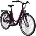 Produktbild: Agon Axis E-Bike 26 Zoll Citybike Damen Herren 140 - 165 cm Pedelec mit Nabenmotor Fahrrad 3 Gang und Beleuchtung StVZO