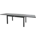 Produktbild: di volio Gartentisch Galipo ausziehbar 135-270 cm – Wetterfester Terrassentisch aus Aluminium für 6-12 Personen – Esstisch in Holzoptik mit verstellbaren Beinen (Grau)