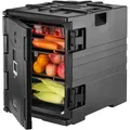 Produktbild: VEVOR Isolierter Lebensmittelbehälter-Träger, Frontlader, Catering-Box, stapelbar, 77,6 L, Schwarz
