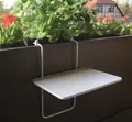 Produktbild: Balkonhängetisch Gartentische Melamin Tischplatte 60 x 40cm rechteckig weiß