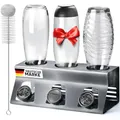 Produktbild: Loco Bird Flaschenhalter für 3 Flaschen - kompatibel Sodastream-Flaschenhalter aus Edelstahl - Abtropfgestell Flaschen - Flaschentrockner für Sodastream Crystal 3.0 - Flaschenständer zum Abtropfen