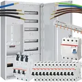 Produktbild: WITTKOWARE Einfamilienhaus Komplett-Zählerschrank, 1x 3-Punkt Zählerplatz, Verteilerfeld/APZ, FI-Schalter 40/0,03A, 12x Sicherungsautomaten B16A, Verdrahtungsmaterial, SLS 40A