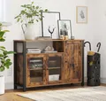 Produktbild: VASAGLE Buffet Sideboard, Küchenschrank, für Wohnzimmer, Esszimmer, 110x33x75 cm 3 Türen, Aufbewahrungsschrank, Landhausstil, vintagebraun-schwarz