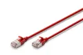 Produktbild: DIGITUS LAN Kabel Cat 6A – 1m – Slim Version AWG 32/7 – 10 Gbit/s – RJ45 Netzwerkkabel – F/FTP – PoE+ – LSZH – Kompatibel zu Cat7, Cat6, Cat5e – Rot
