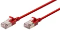 Produktbild: DIGITUS Slim Patchkabel, Kat. 6A, F/FTP, rot, 1,0 m