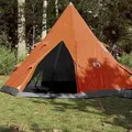 Produktbild: vidaXL Tipi-Campingzelt 4 Personen Orange Wasserdicht