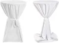 Produktbild: TexDeko Stehtischhusse Premium für Bistrotisch mit Schleifenband Bartisch-Überzug blickdicht, unifarben, Farbe & Durchmesser: nach Wahl