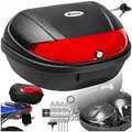 Produktbild: tectake® Motorradkoffer, Volumen 48 l, Platz für 2 Helme, für Mofas, Roller, Motorräder und Quads, kleiner und großer Reflektor