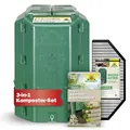 Produktbild: Neudorff Komposter-Set – Thermokomposter, Kompostbeschleuniger und Mäusegitter für eine schnelle Kompostierung von Garten- und Küchenabfällen