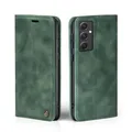 Produktbild: LBH Handyhülle für Samsung Galaxy A55 5G in Grün mit Karten- und Geldfach Smartphone Hülle mit Standfunktion Flip Case Schutzhülle Magnetverschluss Vintage