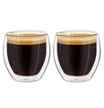 Produktbild: doppelwandige Espressotassen 2er-Set 100ml Mokkatassen Thermo-Gläser mit Schw...