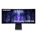 Produktbild: Samsung Odyssey OLED G8 Gaming Monitor S34BG850SU, 34 Zoll, AI Upscaling, OLED-Panel, UWQHD-Auflösung, FreeSync Premium, 0,03 ms (G/G) Reaktionszeit, Bildwiederholrate 175 Hz, Silber