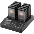 Produktbild: VEVOR Restaurant-Pager-System, Kabelloses Warteschlangensignal mit 400 m Reichweite, Piepser zur Rufannahme von Gästen mit Vibration und Blinken, 10 Pager für Imbisswagen, Kirche, Kindergarten