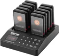 Produktbild: VEVOR Restaurant-Pager-System, Kabelloses Warteschlangensignal mit 400 m Reichweite, Piepser zur Rufannahme von Gästen mit Vibration und Blinken, 10 Pager für Imbisswagen, Kirche, Kindergarten