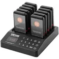 Produktbild: VEVOR Restaurant-Pager-System, Kabelloses Warteschlangensignal mit 400 m Reichweite, Piepser zur Rufannahme von Gästen mit Vibration und Blinken, 10