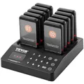 Produktbild: VEVOR Restaurant-Pager-System, Kabelloses Warteschlangensignal mit 400 m Reichweite, Piepser zur Rufannahme von Gästen mit Vibration und Blinken, 10 Pager für Imbisswagen, Kirche, Kindergarten