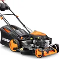 Produktbild: FUXTEC 4in1 Benzin Rasenmäher FX-RM5196eS mit ZIPGO-Motor, Gartenmäher inkl. Seitenauswurf-Funktion, 51 cm Schnittbreite, 4-Takt mit Hinterradantrieb, kugelgelagerte Big Wheel Räder, 60L Grasfangkorb