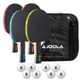 Produktbild: JOOLA Tischtennis Set Neon 4 Tischtennisschläger 8 TT Bälle Tasche  Ping Pong