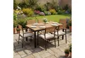Produktbild: Juskys Gartenlounge-Set Rhodos, (Set, 7-tlg., Sitzgruppe), mit Tisch, 6 Stühlen & Kissen, elegante Holzelemente