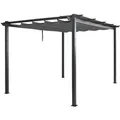 Produktbild: BERLINLODGE Aluminium Pergola Stabiles 8cm-Gestell Schiebedach UV50 Und BxT 4x3m Anthrazit Gartenpavillon Pavillon Garten