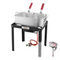 Produktbild: VEVOR Fisch Fritteuse Maschine Propan-Fritteusen Outdoor Aluminium 2 Korb 13,27L