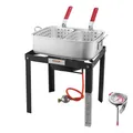 Produktbild: VEVOR Fisch Fritteuse Maschine Propan-Fritteusen Outdoor Aluminium 2 Korb 13,27L