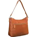 Produktbild: Benthill Damen Tasche Leder - Handtasche aus echtem Rindsleder - Umhängetasche mit Reißverschluss - Schultertasche / Ledertasche - Vintage Bag - Braun