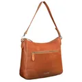 Produktbild: Benthill Damen Tasche Leder - Handtasche aus echtem Rindsleder - Umhängetasche mit Reißverschluss - Schultertasche/Ledertasche - Vintage Bag, Farbe:Braun