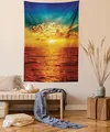 Produktbild: ABAKUHAUS Exotisch Wandteppich, Sonnenuntergang am Meer Wolken aus Weiches Mikrofaser Stoff Waschbar ohne Verblassen Digitaldruck, 150 x 110 cm,Tan