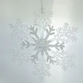 Produktbild: Kaemingk Weihnachtsdeko Schneeflocke Transparent & Silber Ø 21 cm - Kunststoff