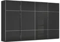 Produktbild: rauch Schwebetürenschrank Kleiderschrank Schrank Garderobe Schlafzimmerschrank SCALE-TRIO edle dreigeteilte Front mit 2 Zierleisten Glasfront MADE IN GERMANY