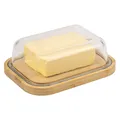 Produktbild: eluno Butterdose mit Glasdeckel, Bambusbrett für 250g Butter, Butterglocke