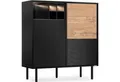 Produktbild: KONSIMO® Hochkommode LOFTY Sideboard, Türkommode, ohne Beleuchtung, Loft-Stil, Holz, geriffelte Front, 3 Türen, hergestellt in der EU