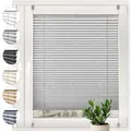 Produktbild: Sonello Plissee Crush Klemmfix ohne Bohren 55cm x 100cm Grau Faltrollo Plisseerollo Jalousie für Tür & Fenster Blickdicht Sichtschutz Sonnenschutz Fertifplissee Rollo